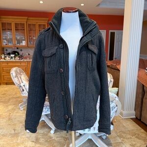 Abercrombie & Fitch vintage Y2K men’s grey wool coat jacket